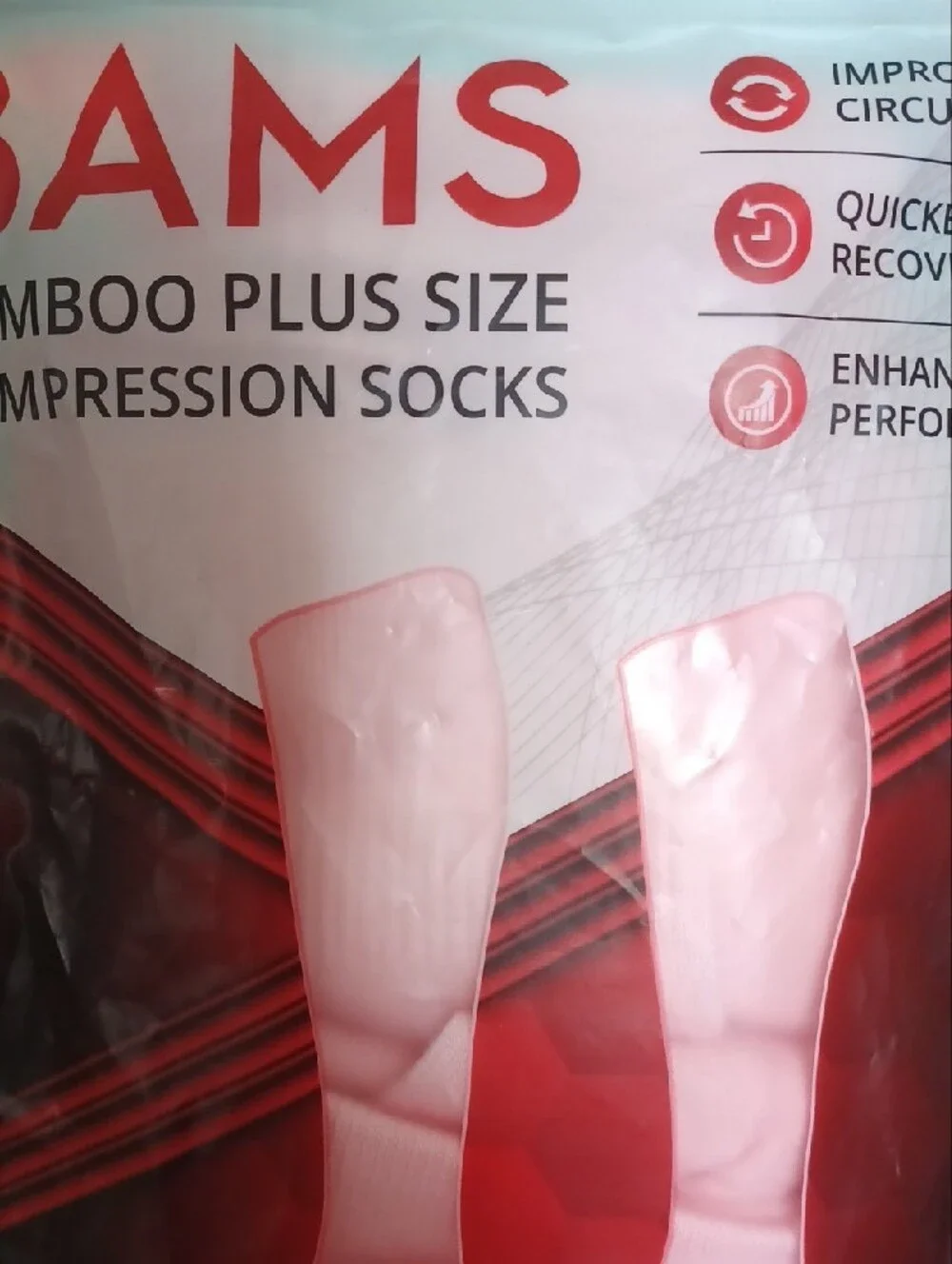 Bamboo Plus Size Compression Socks - Pink